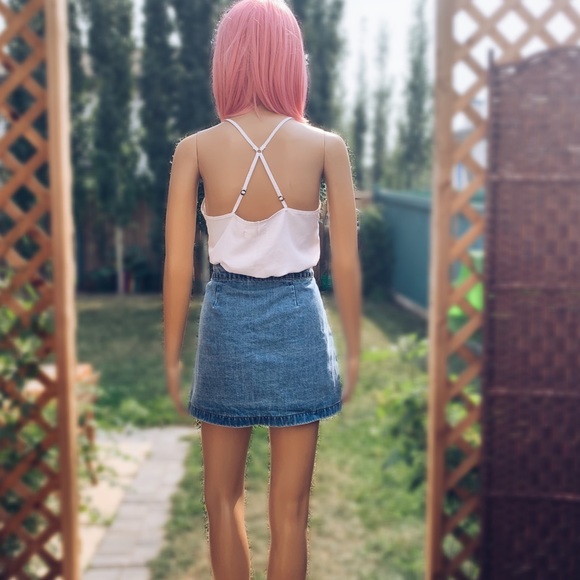 Forever 21 Button-Front Jean Skirt - Picture 3 of 10